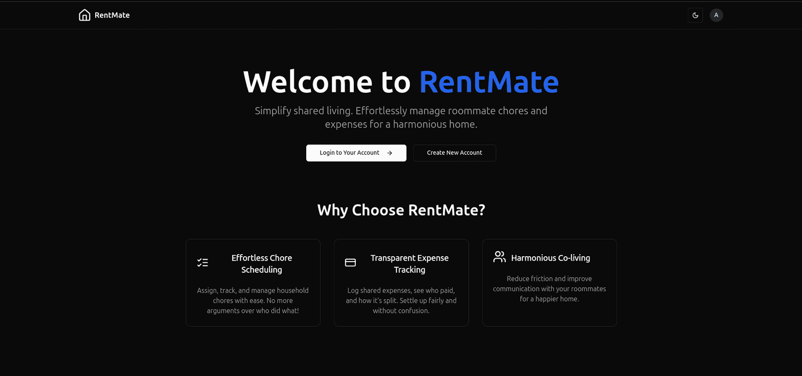 Rent Mate web application screenshot